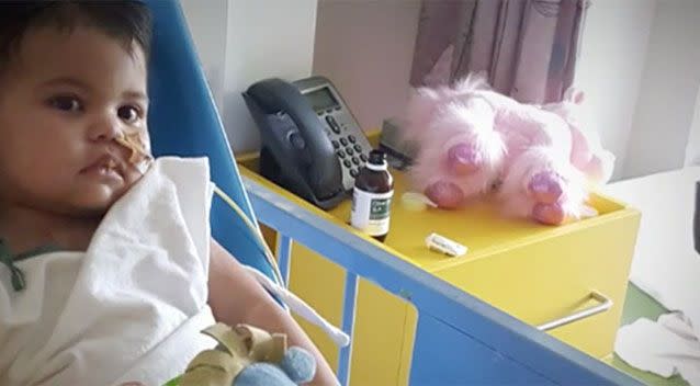 Little Zahlia was placed in an induced coma after she fell ill six months ago. Source: 7 News