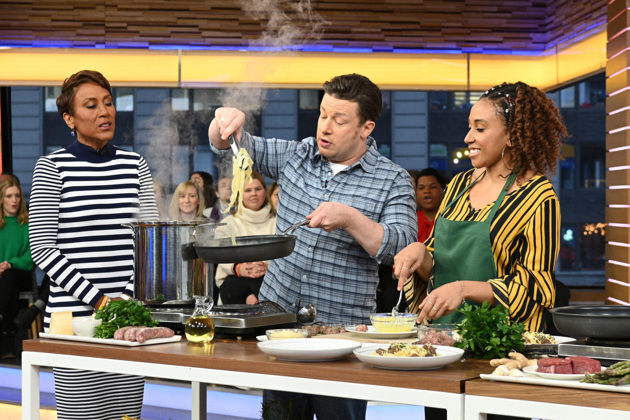 Jamie Oliver as a guest on "Good Morning America," (Photo by Lorenzo Bevilaqua/Walt Disney Television via Getty Images)