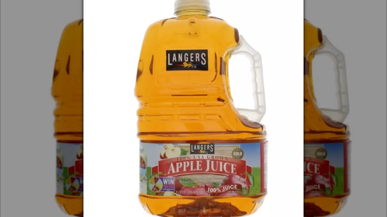 Langers apple juice bottle