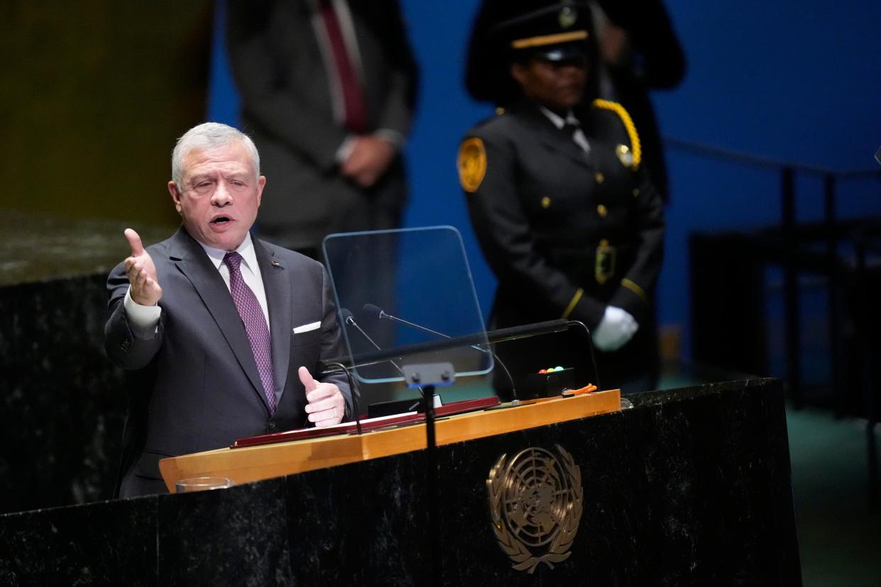 Jordanian King Abdullah addresses the 78th session of the United Nations General Assembly (Copyright 2023 The Associated Press. All rights reserved.)