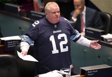 Toronto Mayor Ford speaks during council at City Hall in Toronto