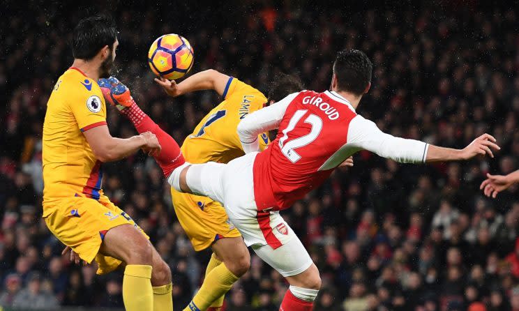 Olivier Giroud bei seinem magischen Hackentricktor (Foto: Getty Images)