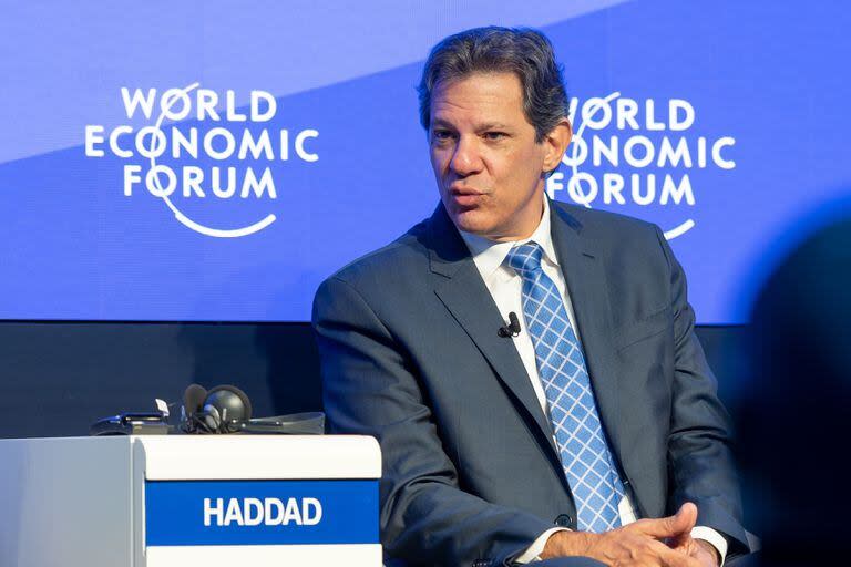 El ministro de Economía brasileño, Fernando Haddad, en el Foro de Davos (Archivo)