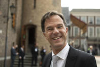 Dutch Prime Minister Mark Rutte arrives at the Knight's Hall in The Hague, Netherlands, Tuesday, Sept. 17, 2019, for a ceremony marking the opening of the parliamentary year with a speech by King Willem-Alexander outlining the government's budget plans for the year ahead. (AP Photo/Peter Dejong)