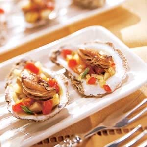 Oysters with Tomato-Fennel Relish