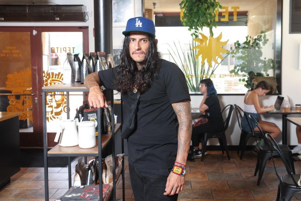 Richard Cabral inside Tepito coffee shop