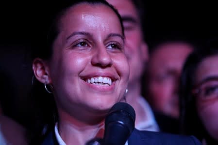 Queens District Attorney (D.A.) candidate Tiffany Caban attends the Queens District Attorney election night in the Queens borough of New York City