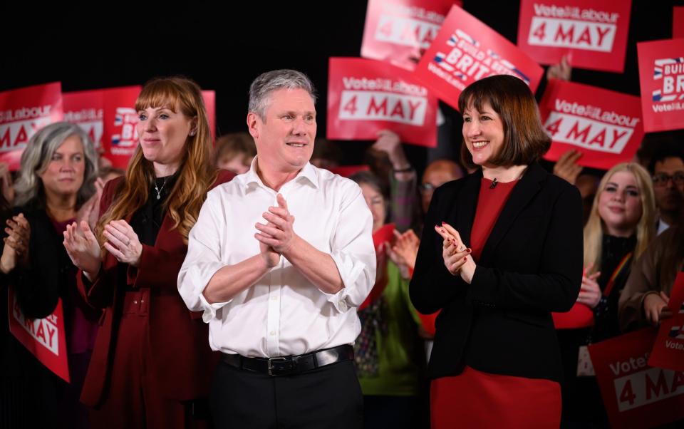 (L-R) Labour Party Deputy leader Angela Rayner, Labour Party leader Keir Starmer, Labour Party Shadow Chancellor Rachel Reeves - Leon Neal/Getty Images