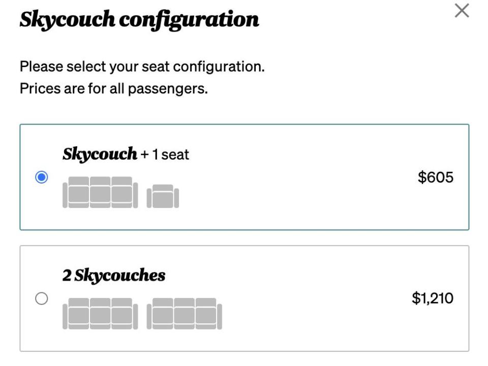 Skycouch bundle options on the ANZ website.