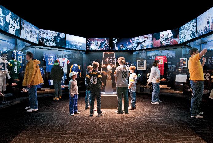 This undated image provided by Liberty Science Center shows visitors in the Champions Gallery at the Liberty Science Center in Jersey City, N.J. The Liberty Science Center is one of a number of things for Super Bowl fans to do in New Jersey while in town for the championship game. (AP Photo/Liberty Science Center)