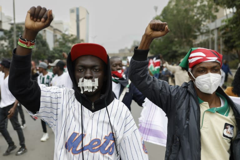 Une marche en hommage aux victimes des manifestations antigouvernementales, le 30 juin 2024 à Nairobi, au Kenya (SIMON MAINA)