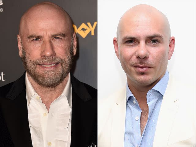 Alberto E. Rodriguez/Getty; Robin Marchant/Getty John Travolta and Pitbull