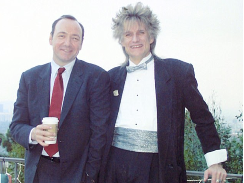 Kevin Spacey's brother Randall Fowler, pictured together in 2003, thinks his brother could have inherited their 'abusive' dad's 'twisted genes.' Source: Supplied