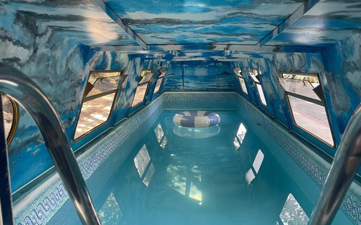 The inside of the swimming pool