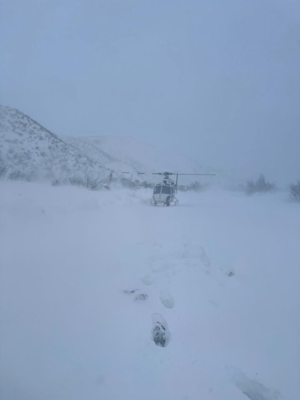 A sheriff’s aviation crew recently rescued Brandon Henson, 31, of Mission Viejo after his vehicle became stuck in deep snow in the Lytle Creek area of the San Gabriel Mountains.