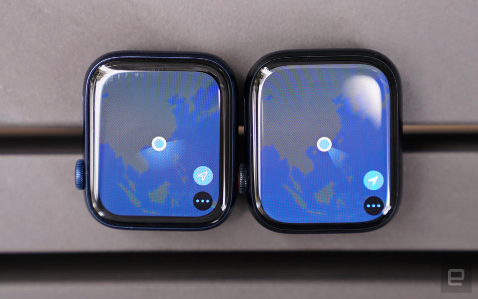 S6（左）和 S7（右）在地圖 app 的螢幕比較