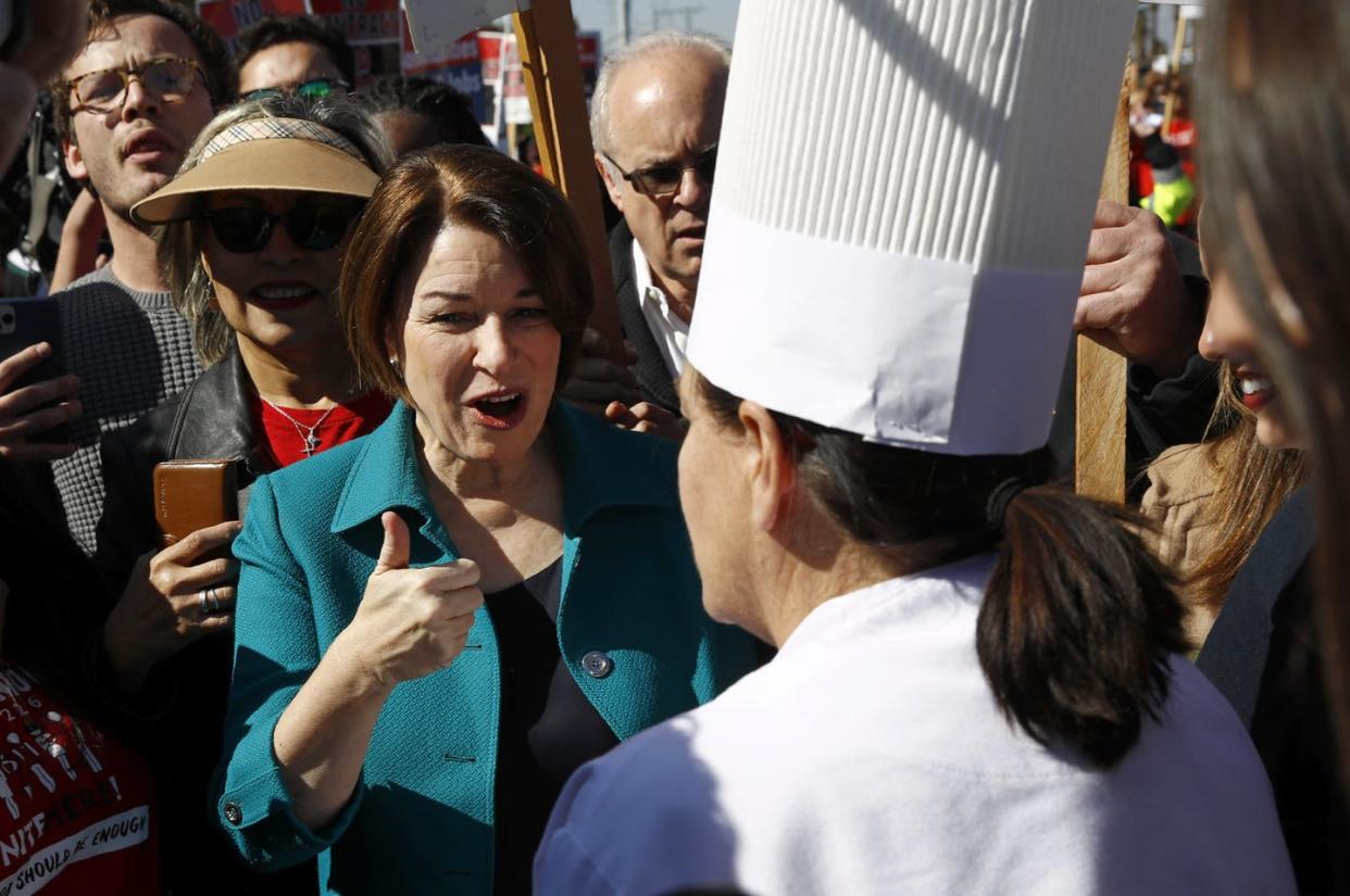 <span class="caption">Rather than cooking up a storm, the Culinary's role in the Democratic primary could be a recipe for success.</span> <span class="attribution"><a class="link " href="http://www.apimages.com/metadata/Index/Election-2020-Amy-Klobuchar/cb45a3a4d704461db0f874d30ec2d876/4/0" rel="nofollow noopener" target="_blank" data-ylk="slk:Patrick Semansky/AP Photo;elm:context_link;itc:0;sec:content-canvas">Patrick Semansky/AP Photo</a></span>
