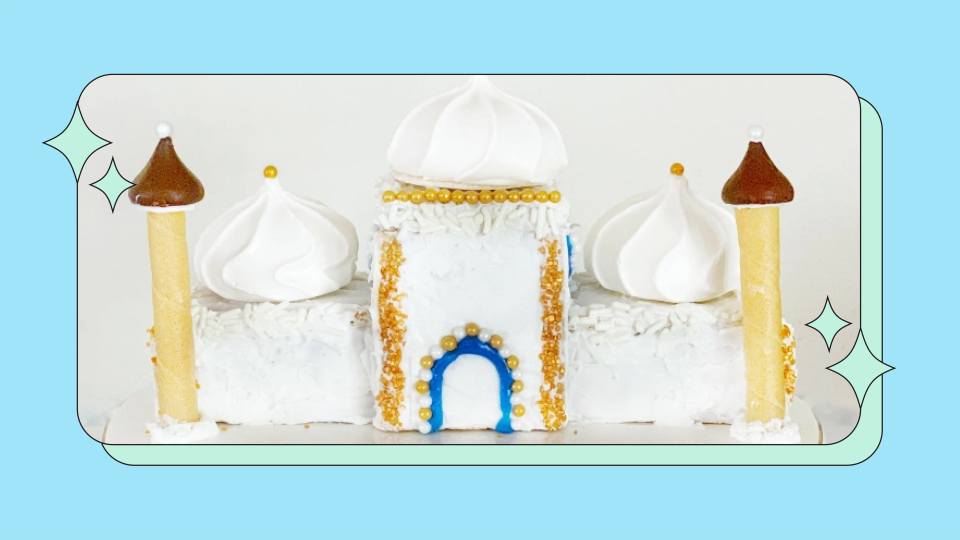 A mosque made of cookies is a tasty and celebratory treat.