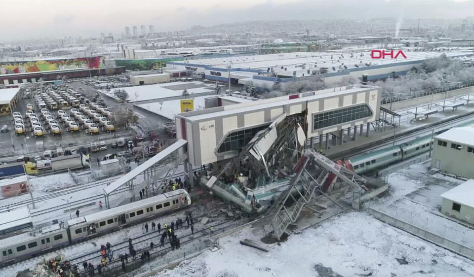 The train was en route from the Turkish capital, Ankara, to the town of Konya