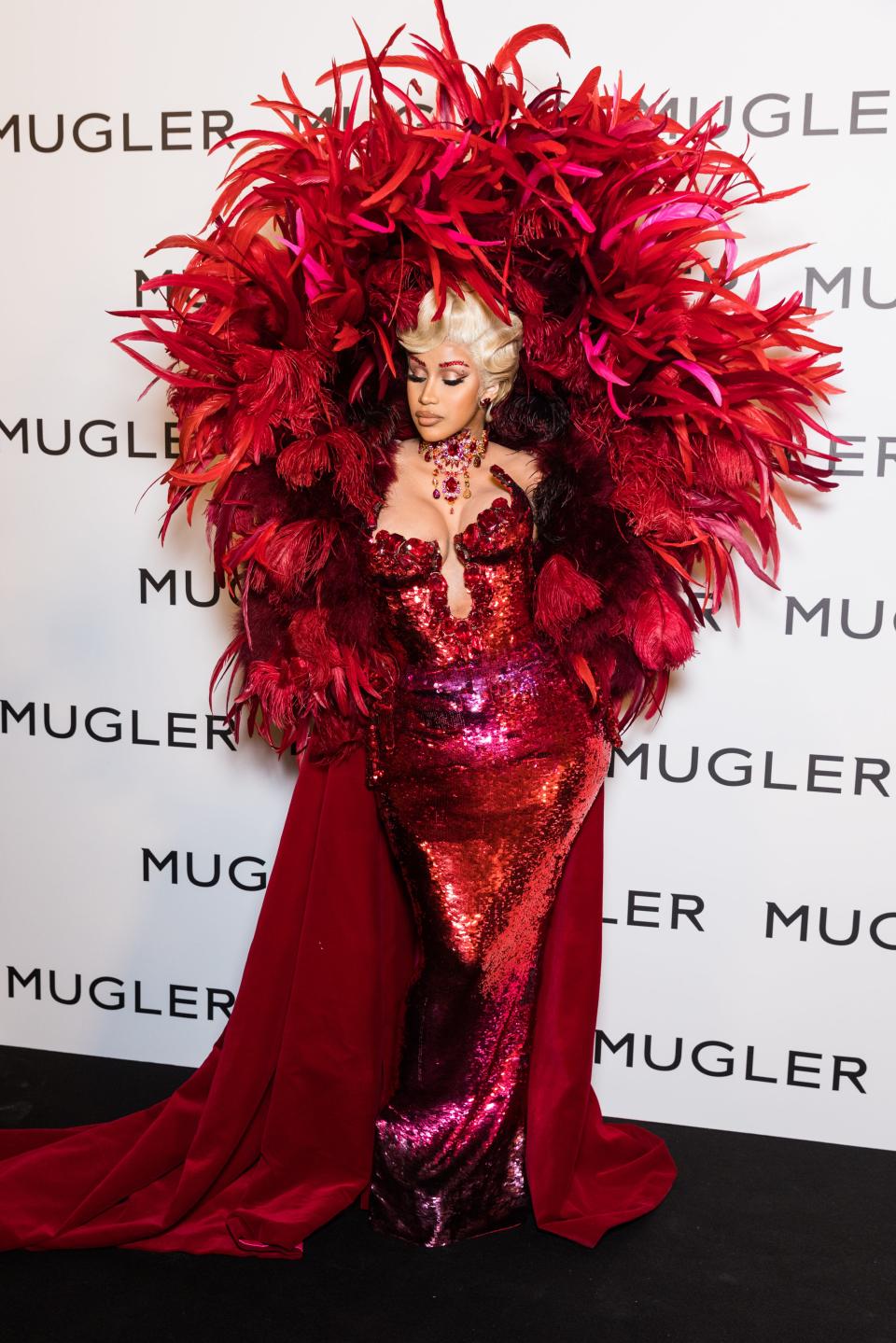 Cardi B attends the "Thierry Mugler: Couturissime" Photocall as part of Paris Fashion Week 2021