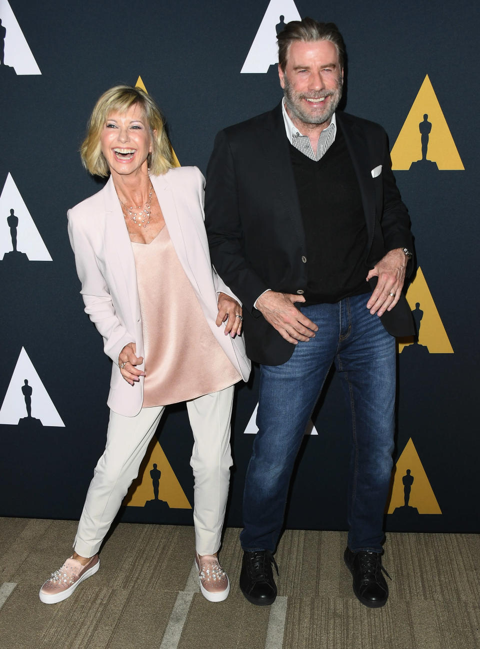 BEVERLY HILLS, CA – AUGUST 15:  Olivia Newton-John and John Travolta attend The Academy Presents ‘Grease’ 40th Anniversary at Samuel Goldwyn Theater in 2018 - Credit: Jon Kopaloff/FilmMagic