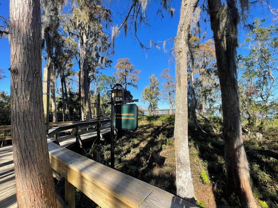 view of the grounds at wilderness lodge in disney world