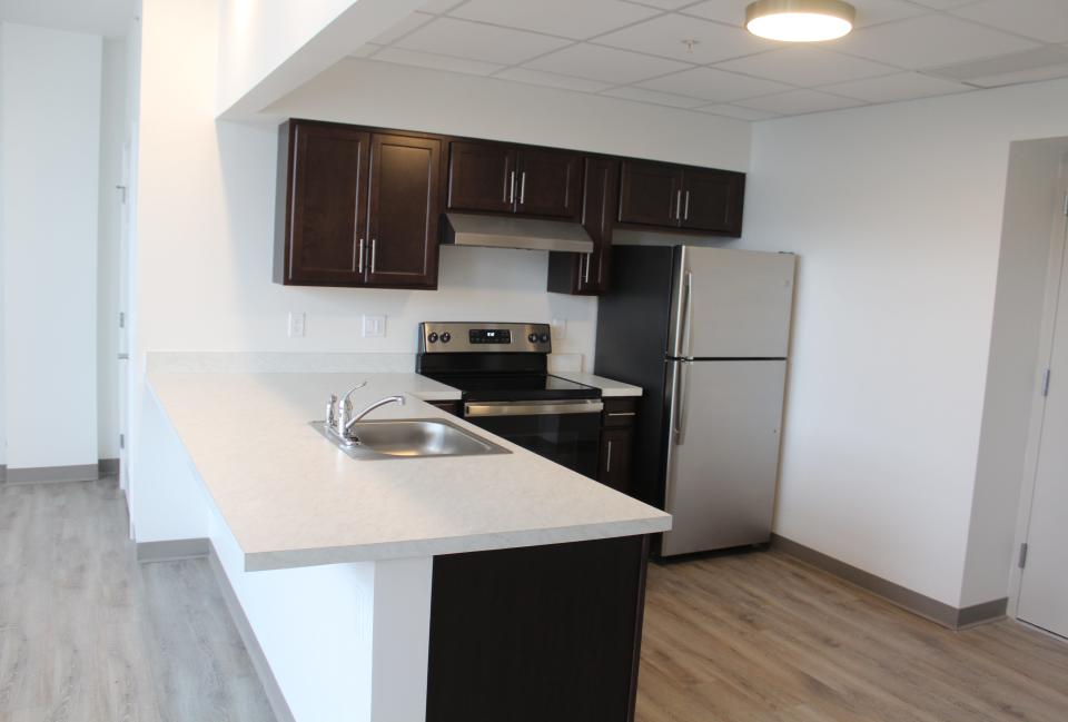 A look inside a rental unit at Bryant School Apartments on Terry Street in the City of Hornell, preparing to open to tenants in early October.