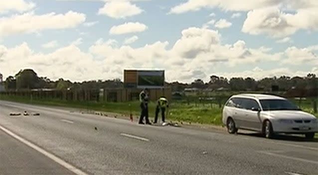 Police examine the crime scene. Photo:7 News