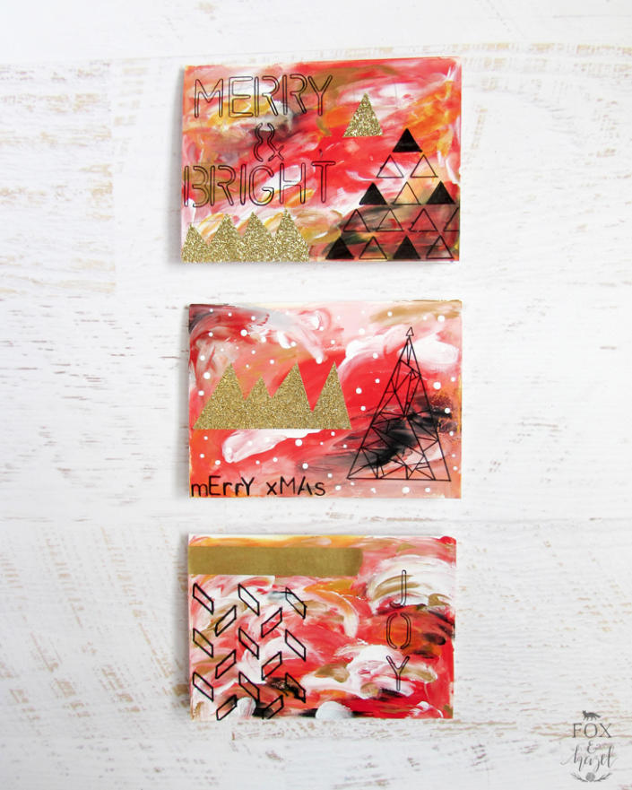 painted christmas cards with holiday messages (Fox + Hazel)