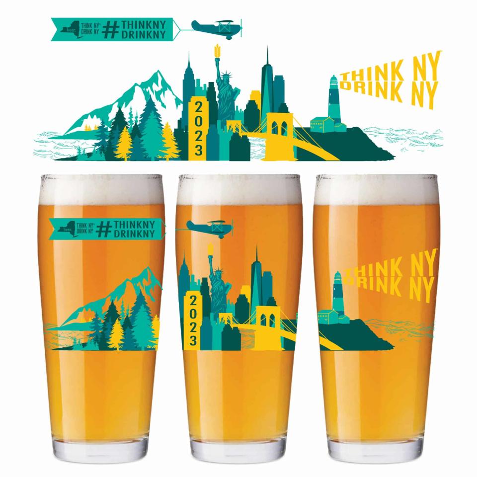 Here is the winning design that will appear on glassware during New York State Pint Days in November. Joanna Brotherton, a craft beer enthusiast from East Setauket, Suffolk County, is the artist.