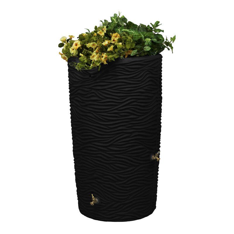 5) Black Bella Vista 65 Gallon Rain Barrel