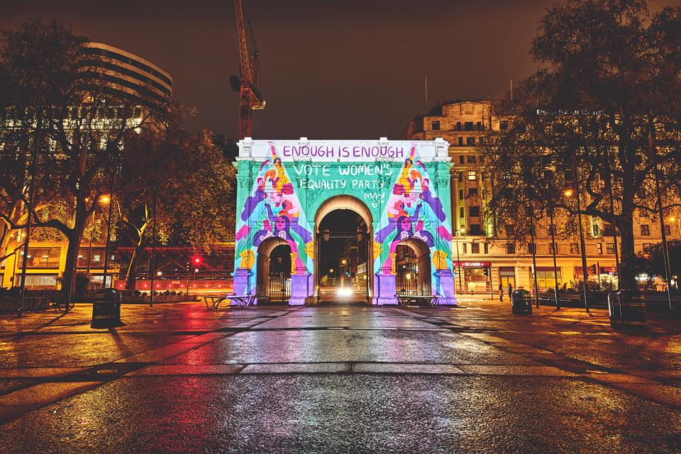 Marble Arch was lit up with the WEP message of ‘Enough is Enough’Esther Lalanne / George Torode / WEP