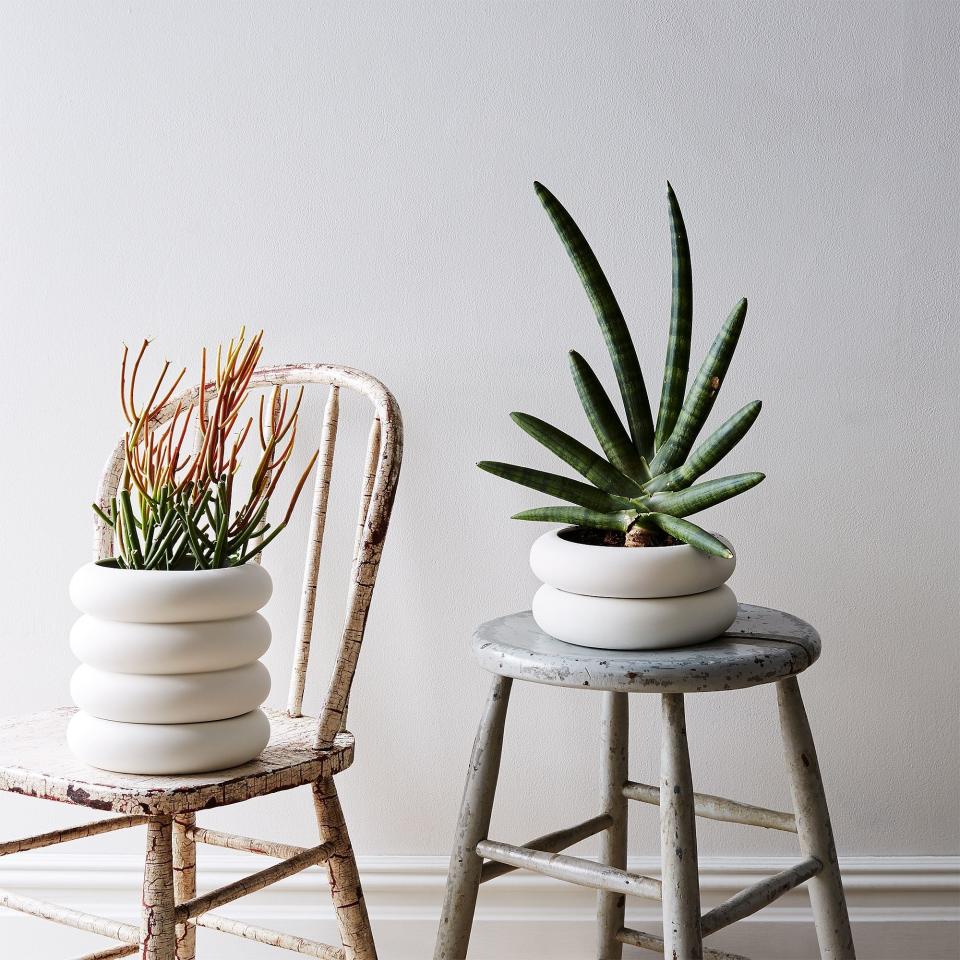 We're so on board with planters that look like they were inspired by fat baby rolls. SHOP NOW: Stacked porcelain planters by Areaware, from $64, food52.com