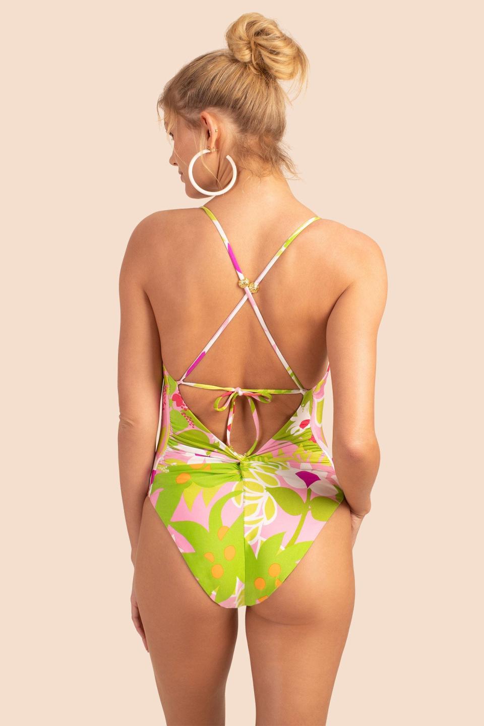 18) La Palma Twist Back Halter Maillot