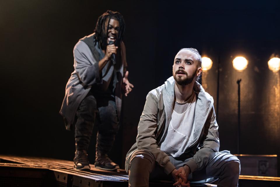 Oklahoma City native Elvie Ellis, left, and Jack Hopewell star in the North American tour of "Jesus Christ Superstar.