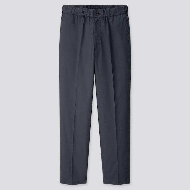 Cotton Linen Wide-Fit Tapered Pants