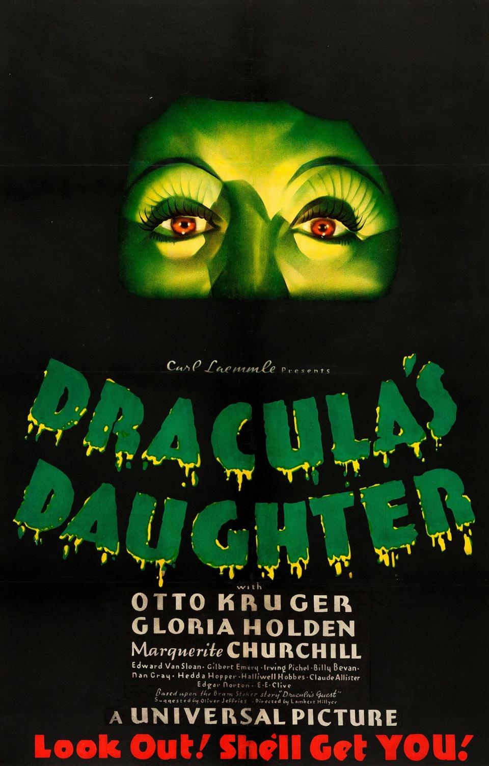 The original poster for Dracula's Daughter, the last movie in Universal's original horror cycle. 