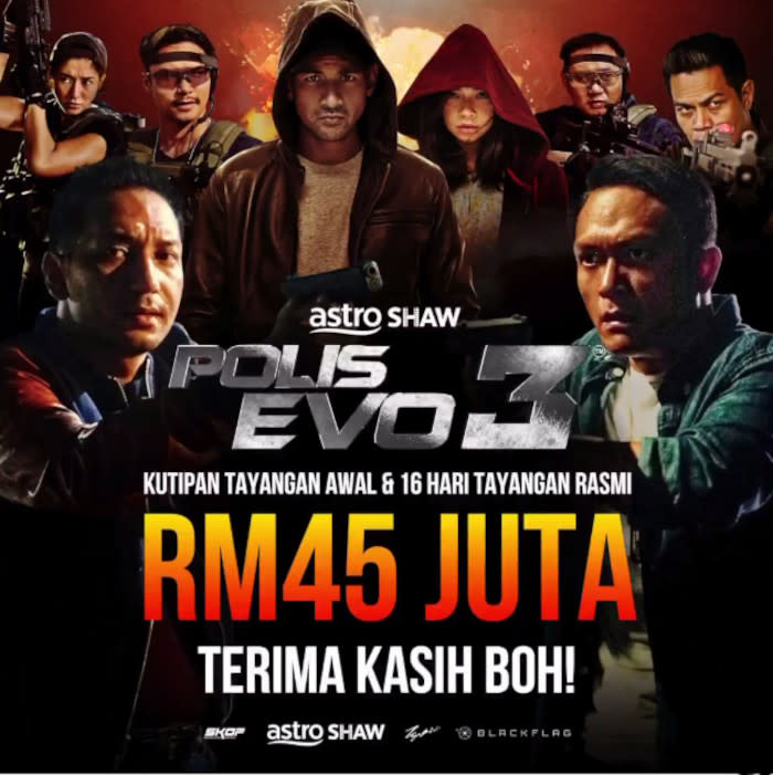 'Polis Evo 3' has broken RM45 million at the box office since its 25 May release