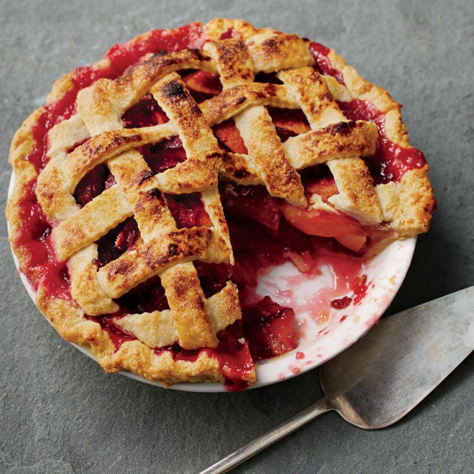 Nectarine, Plum, and Raspberry Pie