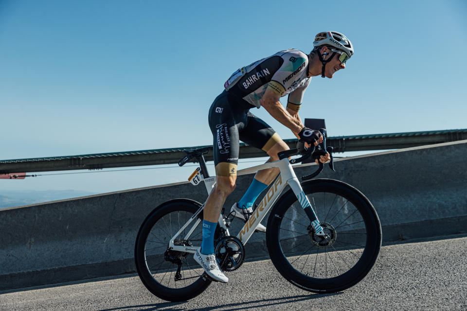 Riders ascending the final kilometres of the Puy de Dôme on stage 9 of the 2023 Tour de France