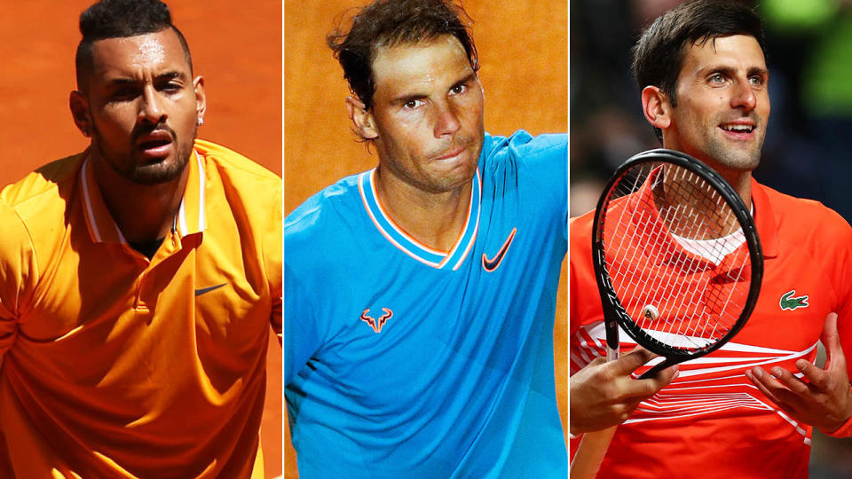 Nick Kyrgios ripped into Rafael Nadal and Novak Djokovic. Image: Getty