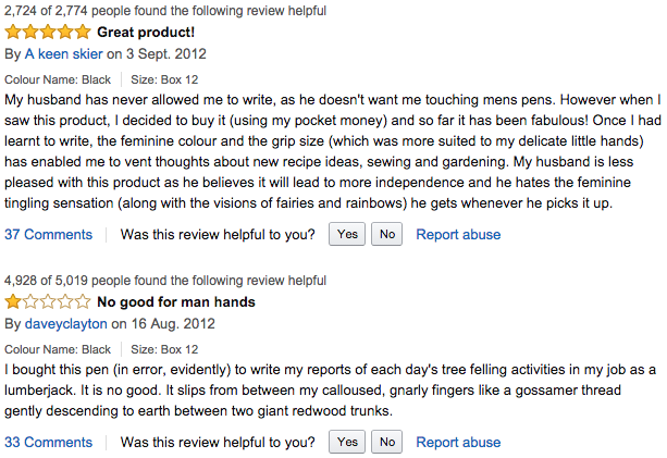 bic pen amazon review