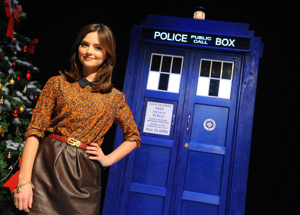 Jenna-Louise Coleman, star of Doctor Who, is seen at the BBC TV Centre in London.   (Photo by Ian West/PA Images via Getty Images)