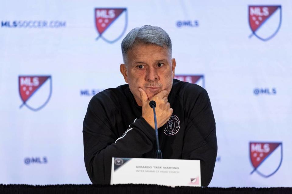 El entrenador del Inter Miami Gerardo Martino participa en el Día de los Medios, celebrado el 11 de enero de 2024 en el Convention Center de Miami Beach, Florida.