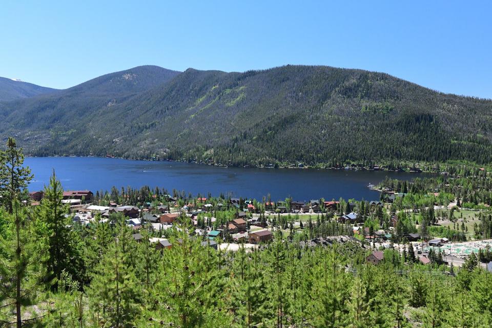 Aerial view of Grand Lake, Colorado