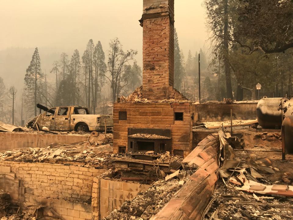 Homes in Big Creek were destroyed after the Creek Fire tore through the town.