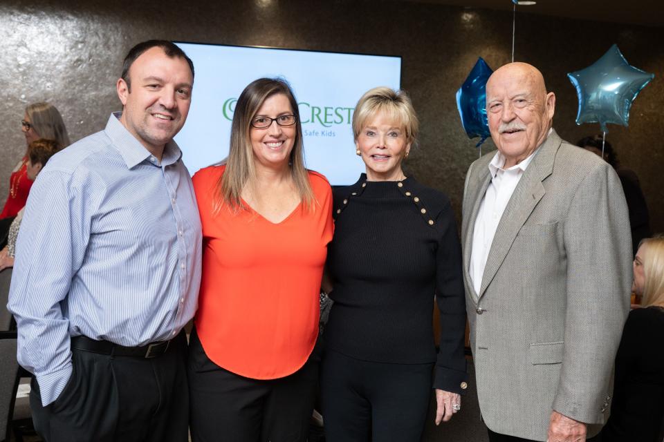 Honoree Dr. Michael J. Messina, honoree Dr. Natalie Driessen, Judy Allen and Jim Hummer attend Olive Crest's annual Power of One luncheon, Feb. 1, 2024.