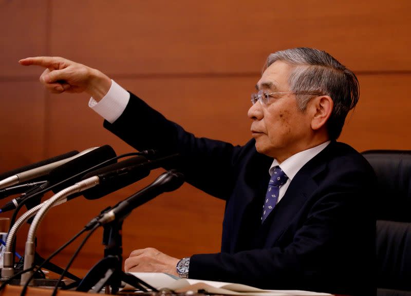 Bank of Japan Governor Haruhiko Kuroda attends a news conference in Tokyo