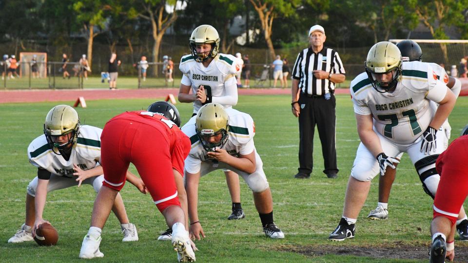 The Saint Andrew's football team faced Boca Raton Christian in spring football competition on Thursday, May 11, 2023 in Boca Raton.