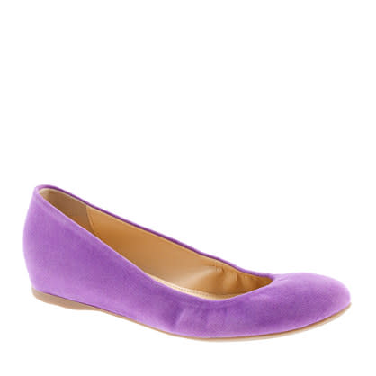 <div class="caption-credit"> Photo by: J.Crew</div><div class="caption-title">Cece Suede Ballet Flats</div>Jess has worn these multiple times and in multiple colors - especially purple and red. <br> <a href="http://www.jcrew.com/browse/single_product_detail.jsp?PRODUCT%3C%3Eprd_id=845524441813310&FOLDER%3C%3Efolder_id=2534374302042006&srcCode=AFFI00001&siteId=QFGLnEolOWg-m4Ep76GI1z6TGHbKw5MhWQ" rel="nofollow noopener" target="_blank" data-ylk="slk:Buy from J.Crew, $128;elm:context_link;itc:0;sec:content-canvas" class="link "><i>Buy from J.Crew, $128</i></a>